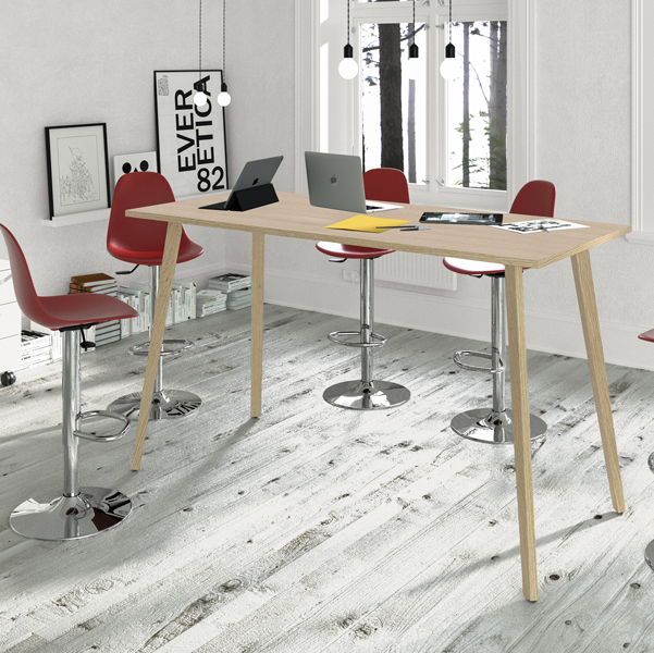 Tavolo alto Woody - 80 x 80 x H 105 cm - rovere - Artexport