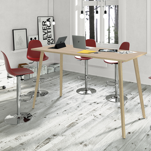 Tavolo alto Woody - 80 x 80 x H 105 cm - rovere / bianco - Artexport