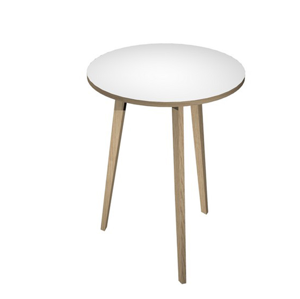 Tavolo rotondo alto Woody - D 80 cm x H 105 cm - rovere / bianco - Artexport