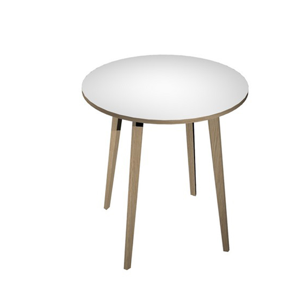 Tavolo rotondo alto Woody - D 100 cm x H 105 cm - rovere / bianco - Artexport