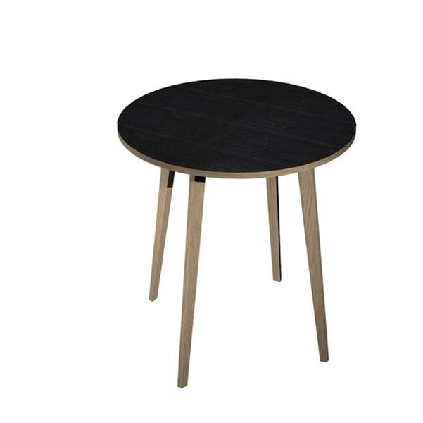 Tavolo rotondo alto Woody - D 100 cm x H 105 cm - rovere / nero venato - Artexport