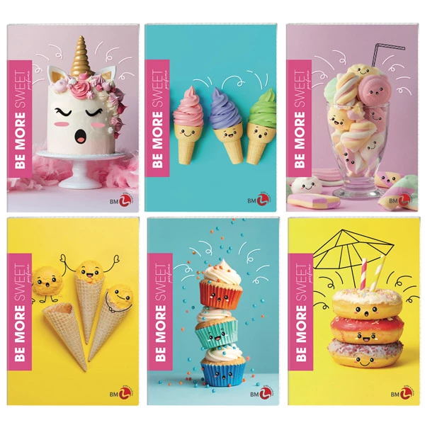 Maxiquaderno Be More Sweet - A4 - 36+2 fogli - 100gr - 1 rigo - BM