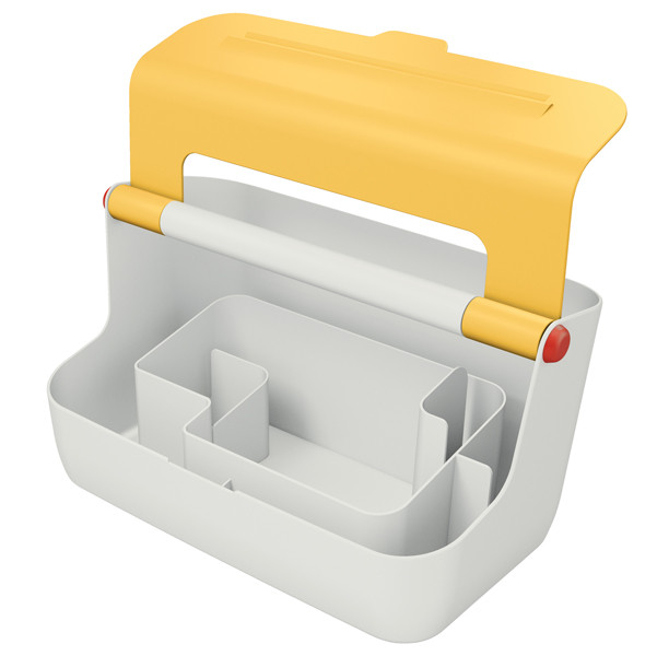 Cassetta portaoggetti Cosy - con maniglia - giallo - Leitz