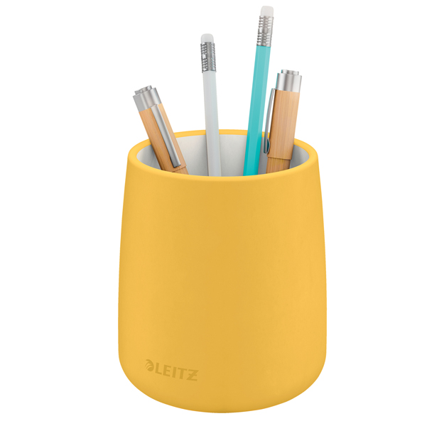 Porta penne Cosy - in ceramica - giallo - Leitz