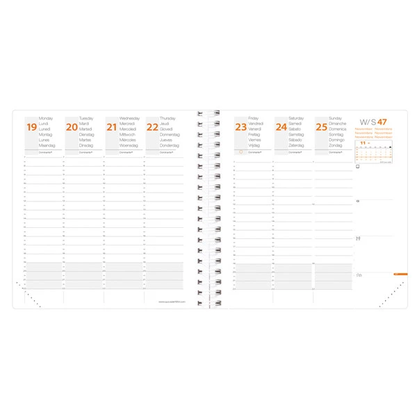 Agenda settimanale Time&Life 2026 - 16 x 16 cm - nero - Quo Vadis