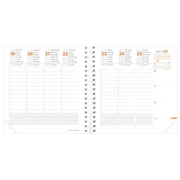 Agenda settimanale Time&Life 2026 - 16 x 16 cm - rosso ciliegia - Quo Vadis