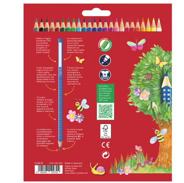 Matite colorate Color Grip - Faber-Castell - scatola 24 pezzi