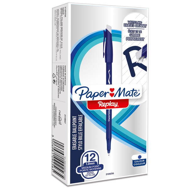 Penna sfera Replay 40 anniversario - inchiostro cancellabile - punta 1 mm - blu - Papermate