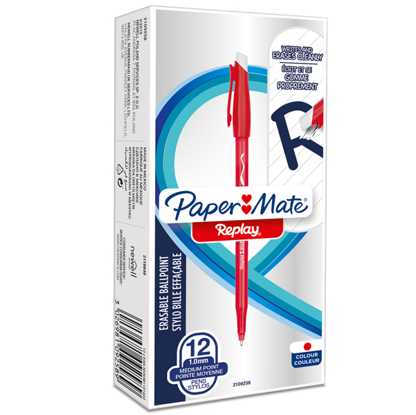 Penna sfera Replay 40 anniversario - inchiostro cancellabile - punta 1 mm - rosso - Papermate