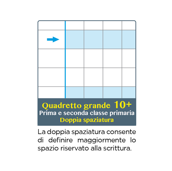 Maxiquaderno Didattico One Color - A4 - punto metallico - quadretto grande 10 mm+ - 18 + 1 fogli - Blasetti