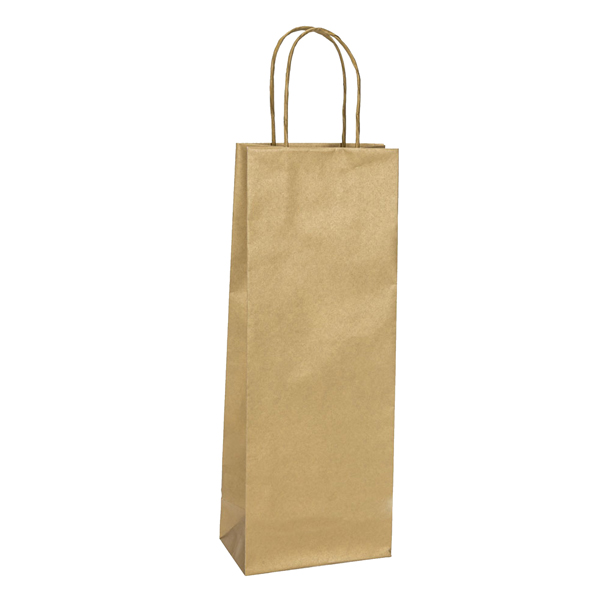 Shoppers portabottiglie - carta biokraft - 14 x 9 x 38 cm - oro - Mainetti Bags - conf. 20 pezzi