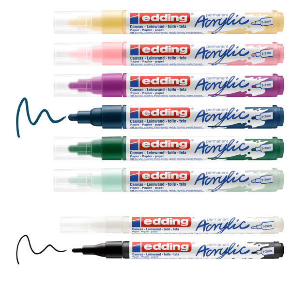 Marcatore permanente acrilico Start Easy Set Nordic - colori assortiti - Edding - conf. 8 pezzi