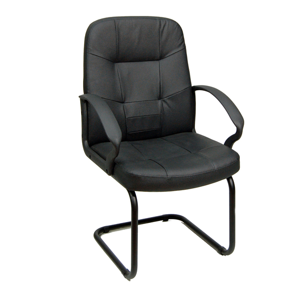 Poltrona visitatore Auriga V - pelle e sky - nero - Unisit