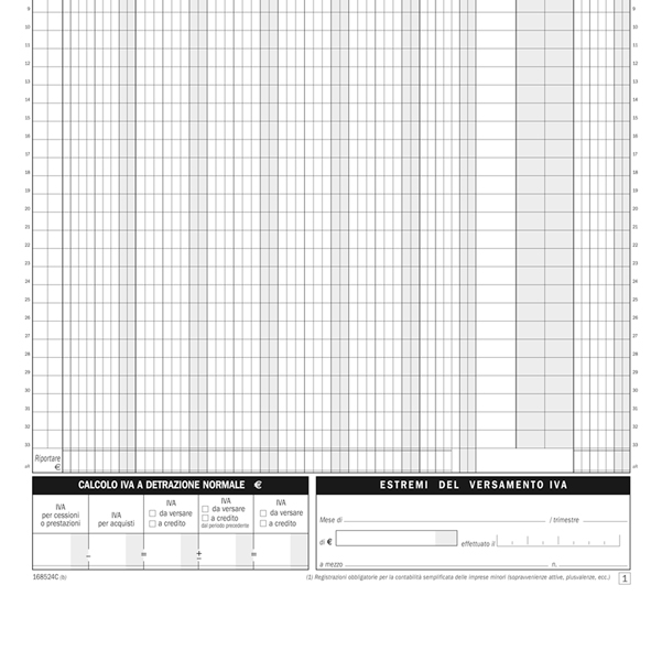 Registro corrispettivi mensili - 24/2 autoricalcante - DU168524C00 - Data Ufficio