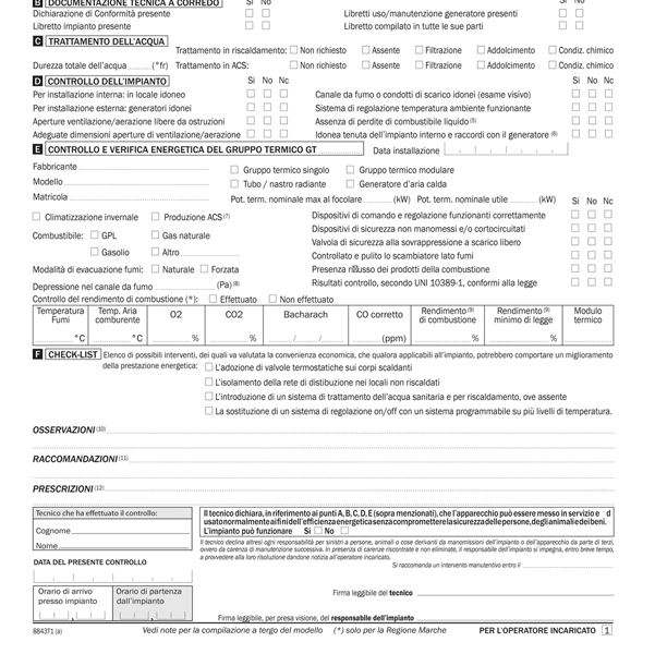 Rapporto di controlla efficienza energetica T1 snap - 3 copie - DU8843T1000 - Data Ufficio