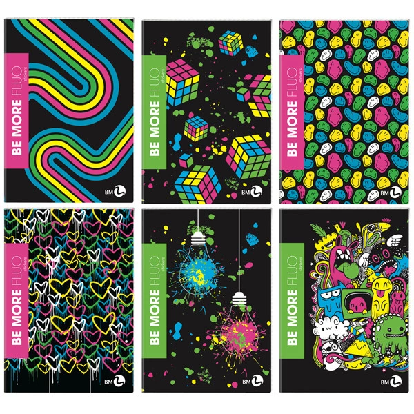 Maxiquaderno Be more Fluo - A4 - 36+2 fogli - 100gr - rigo di 1a - BM