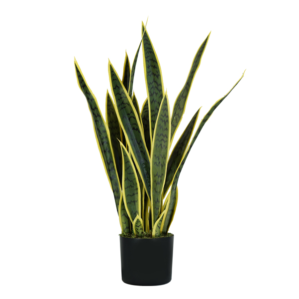 Pianta ornamentale Sansevieria - artificiale - polietilene - 21 foglie - 75 cm - King Collection