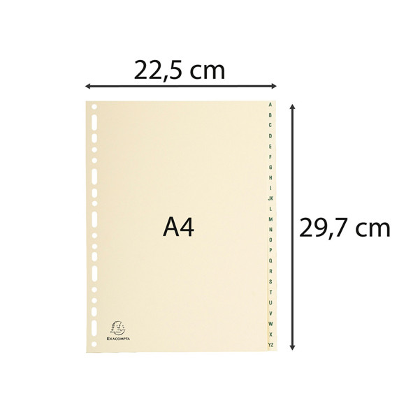Separatori - 24 tasti A-Z - cartoncino - A4 - avorio - Exacompta