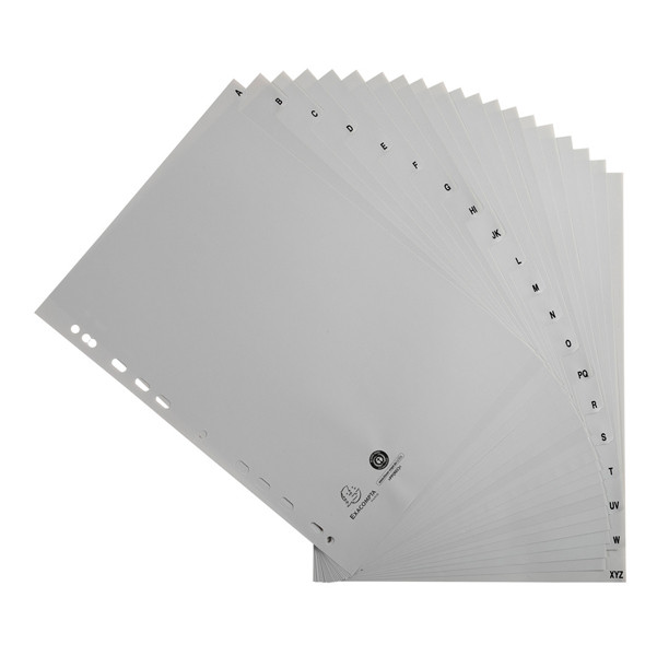 Intercalare alfabetico - PP riciclato - A4 - A-Z - grigio - Exacompta