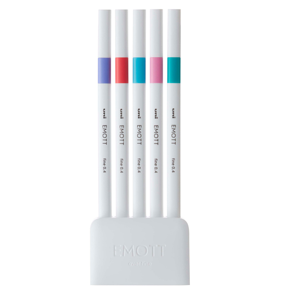 Fineliner Emott - tratto 0.4 mm - colori assortiti candy pop - Uni Mitsubishi - conf. 5 pezzi