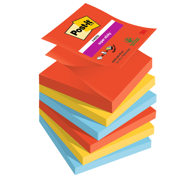 Blocco Post it Super Sticky Z Notes - R330-6SS-PLAY - 76 x 76 mm
