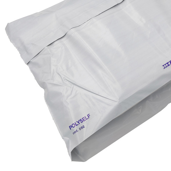 Busta Polyself - per corrieri - con soffietto - A3 - 32 x 48 x 10 cm - PE - bianco/grigio - Blasetti - conf. 100 pezzi