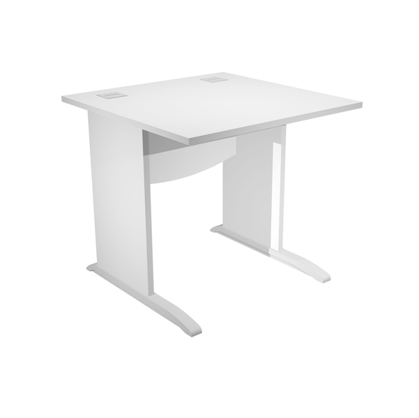 Scrivania Operativa AgorA' Basic - fianchi a L melaminico - 80 x 80 x H73 cm - bianco - Artexport