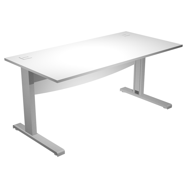 Scrivania Operativa AgorA' Basic - fianchi a L metallo - 160 x 80 x L73 cm - bianco - Artexport