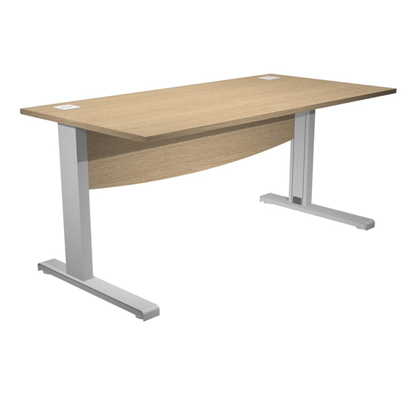 Scrivania Operativa AgorA' Basic - fianchi a L metallo - 160 x 80 x L73 cm - rovere - Artexport