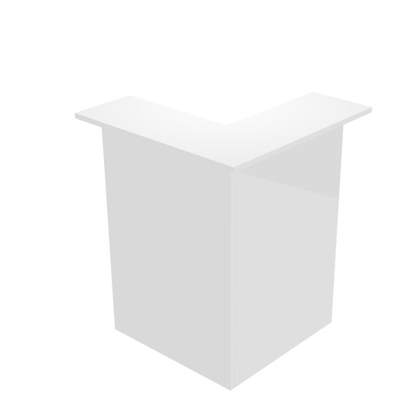 Modulo Prestige reception - 90 gradi - 76 x 76 x 117 cm - bianco/bianco