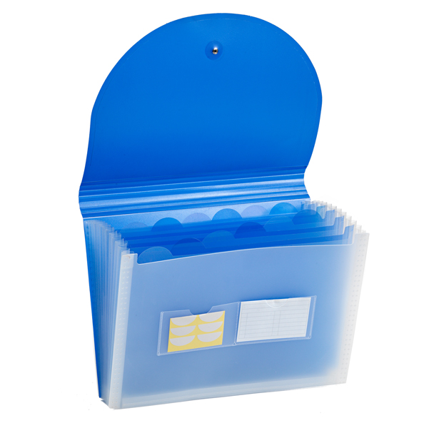 Portadocumenti Plastidea - a soffietto - 13 tasche - PP - A4 - blu - Iternet