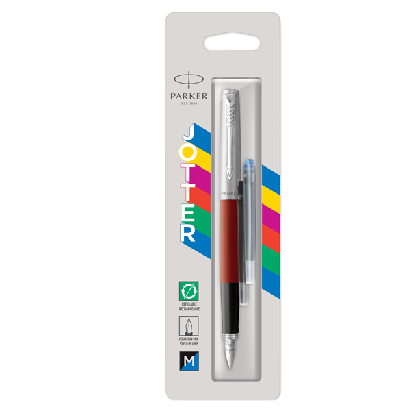 Penna stilografica Jotter Original - punta M - fusto rosso - Parker