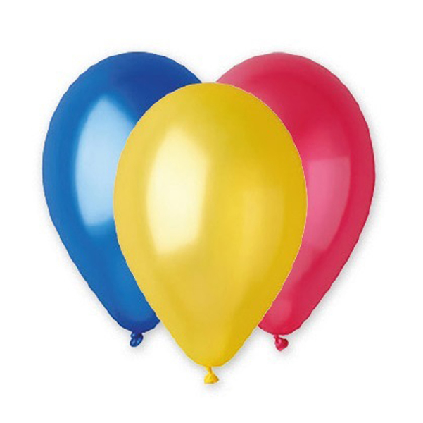 Palloncini in lattice metallizzati - D 26 cm - colori assortiti - Big Party - conf. 16 pezzi