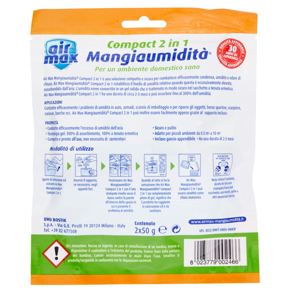 Mangiaumidit&agrave; appendibile compact 2 in1 - lavanda di provenza - 50 gr - Air Max