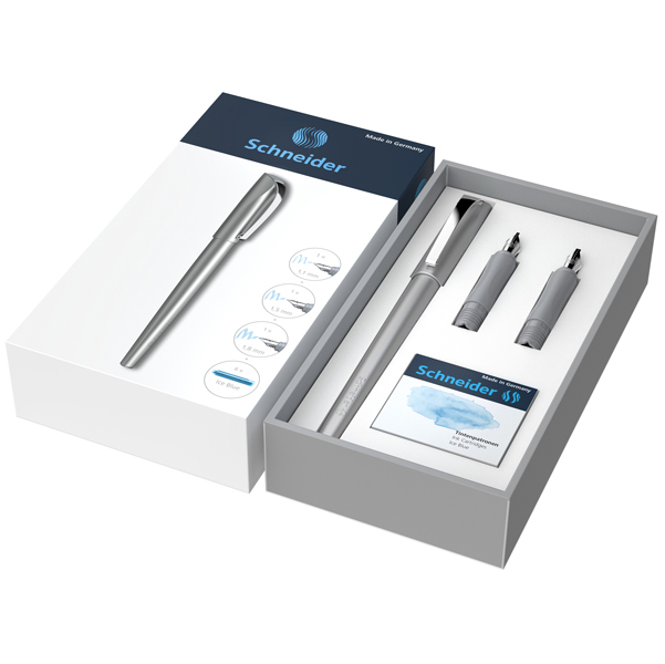 Set penna stilografica Callissima - 3 punte intercambiabili incluse - fusto antarcite - Schneider