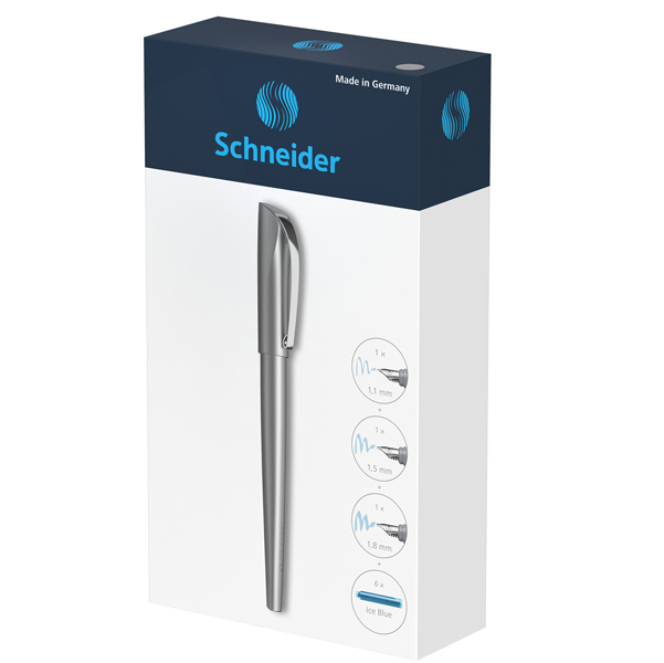 Set penna stilografica Callissima - 3 punte intercambiabili incluse - fusto antarcite - Schneider