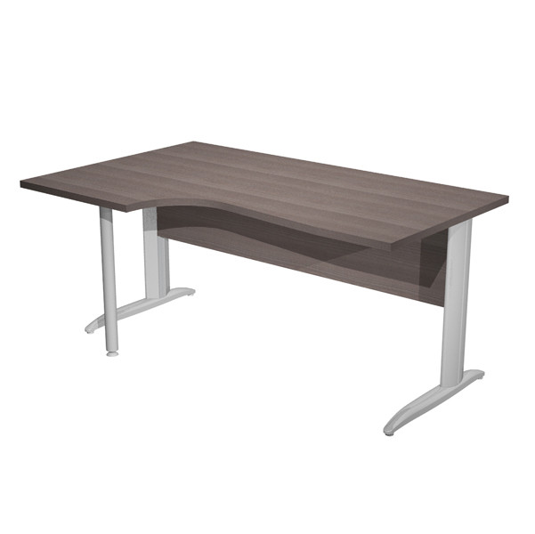 Scrivania Compact Sinistro Easy - 160 x 60/80/100 cm - Frassino toscano/grigio cromato