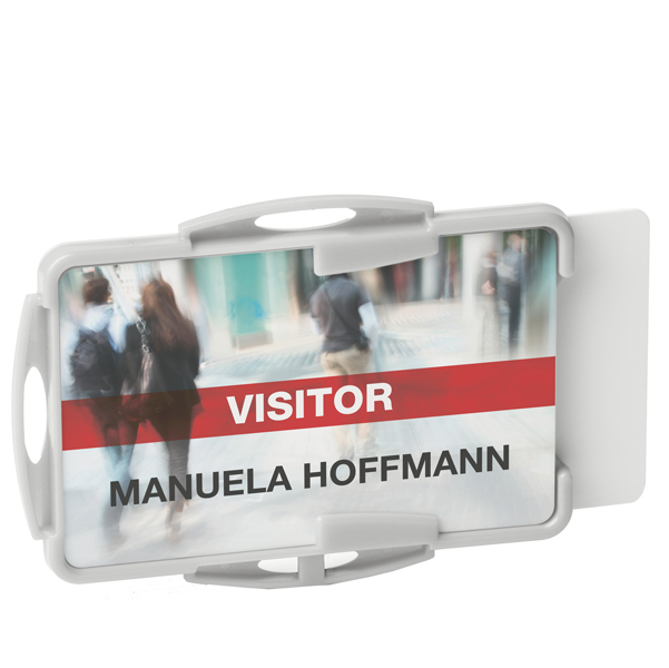 Portabadge Eco - per 2 tessera - 54 x 87 mm - grigio - Durable - conf. 10 pezzi