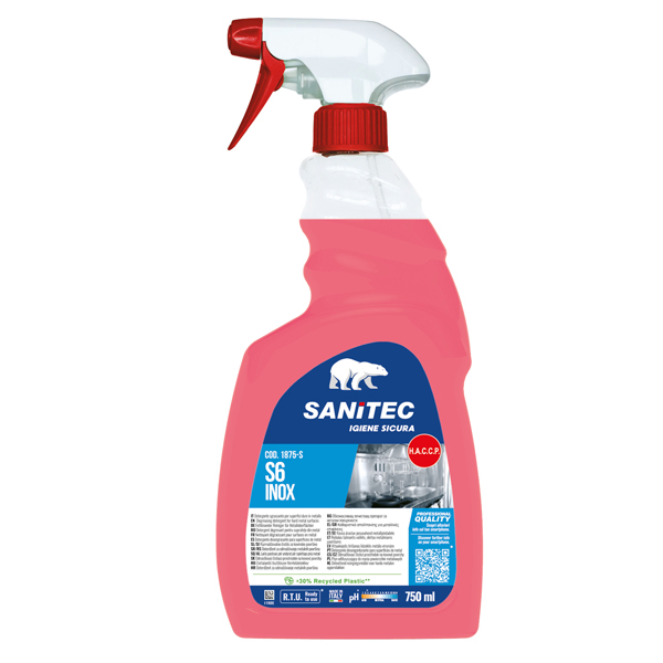 Detergente sgrassante S6 Inox - per superfici - 750ml Sanitec