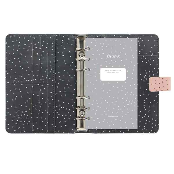 Organiser Confetti - f.to Pocket - 146 x 128 x 36 mm - con cinturino - rosa - Filofax