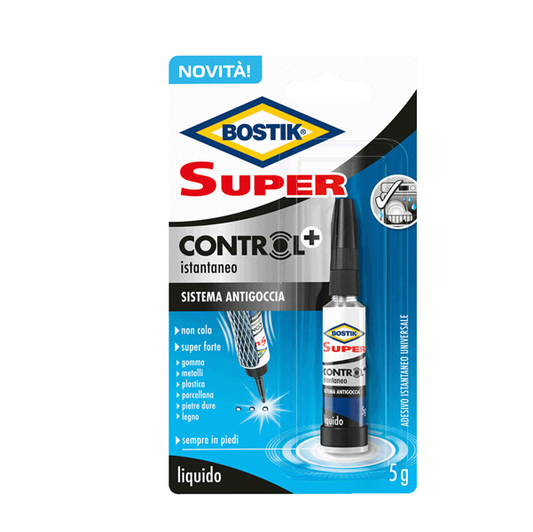 Colla istantanea Super Control - universale - c/sistema antigoccia - 5 gr - Bostik