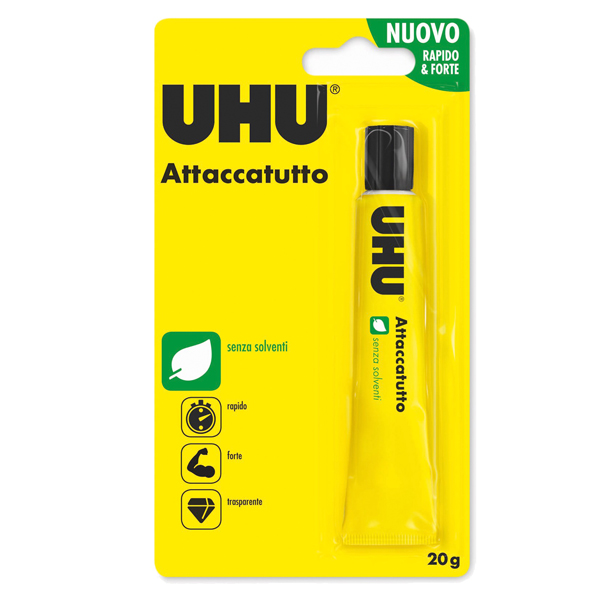 Colla attaccatutto - senza solventi - 20 ml - in blister - UHU