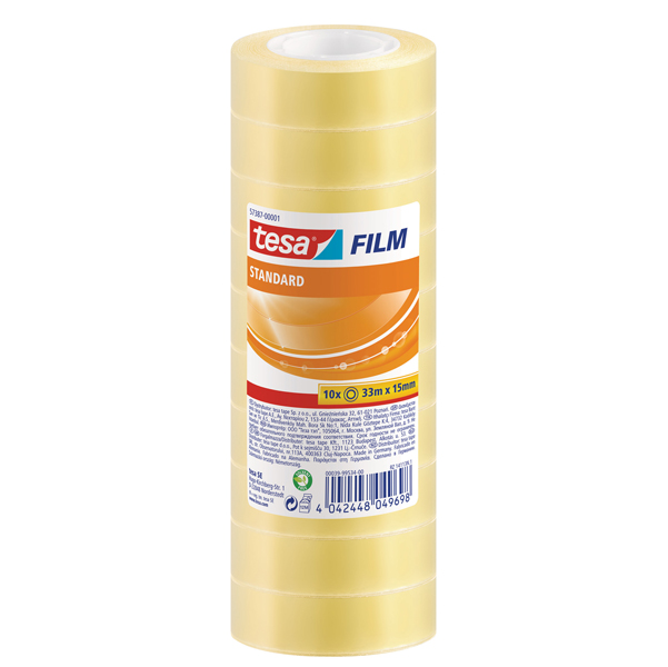 Nastro adesivo tesafilm - 33 m x 15 mm - Tesa - torre 10 pezzi