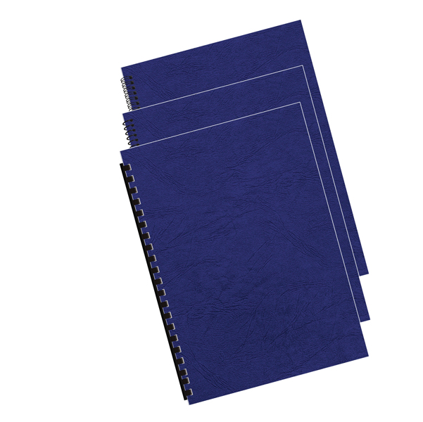 Copertine per rilegatura - A4 - cartoncino groffrato semilpelle - 240 gr - royal blu - Fellowes - conf.100 pezzi