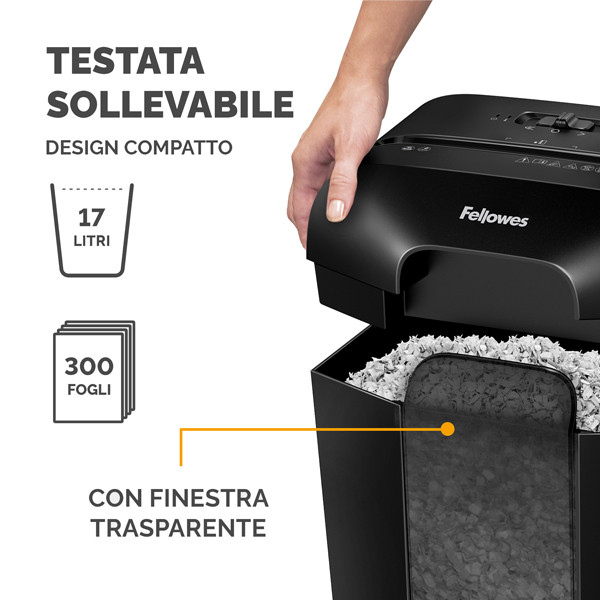 Distruggidocumenti LX-41 - a frammenti - nero - Fellowes