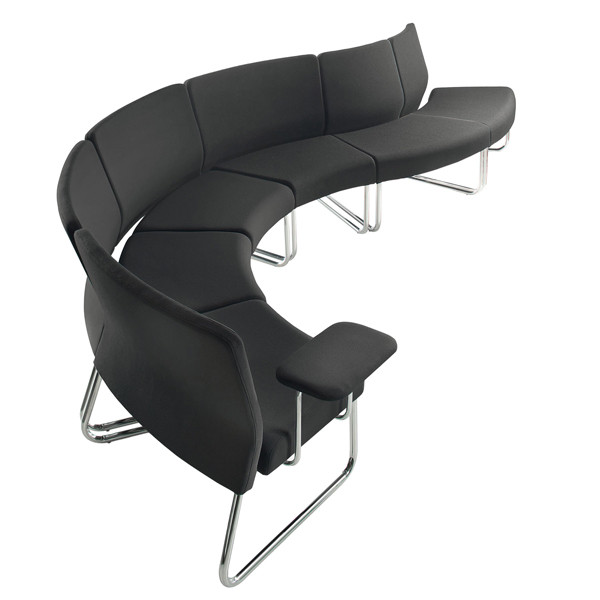 Modulo curva interna - divanetto Slastic SLS - senza braccioli - nero - Unisit