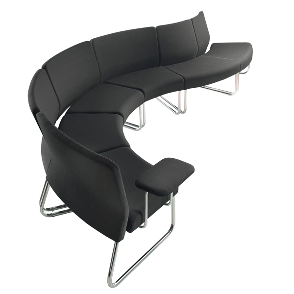 Modulo curva esterna - divano Slastic SLL - senza braccioli - nero - Unisit