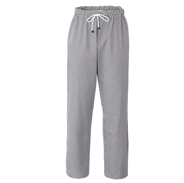 Pantalone da cuoco Plutone - taglia L - bianco/quadretti neri - Giblor's