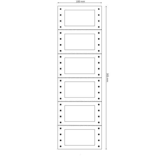 Etichette adesive a modulo continuo TT956 - in carta - corsia singola - permanenti - 64 x 34 mm - 6 et/fg - 200 fogli - bianco - Markin