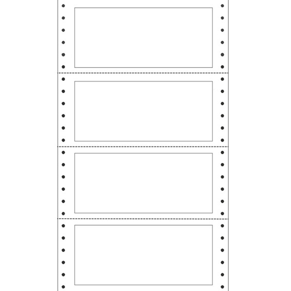 Etichette adesive a modulo continuo TT951 - in carta - corsia singola - permanenti - 140 x 60 mm - 4 et/fg - 100 fogli - bianco - Markin